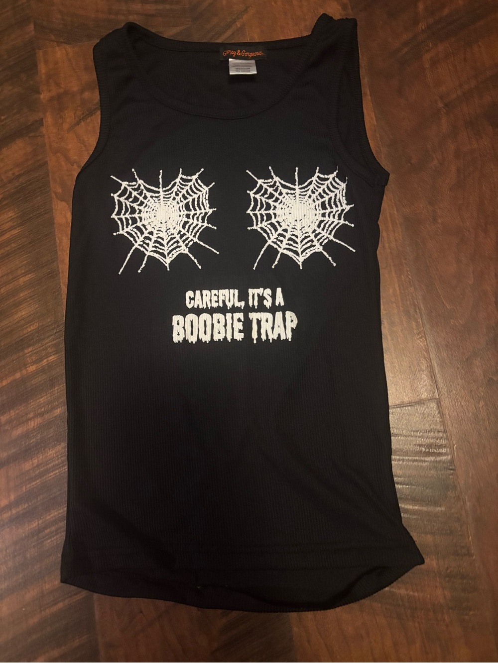 Black Graphic Tank Top - "Careful, It's a Boobie Trap"